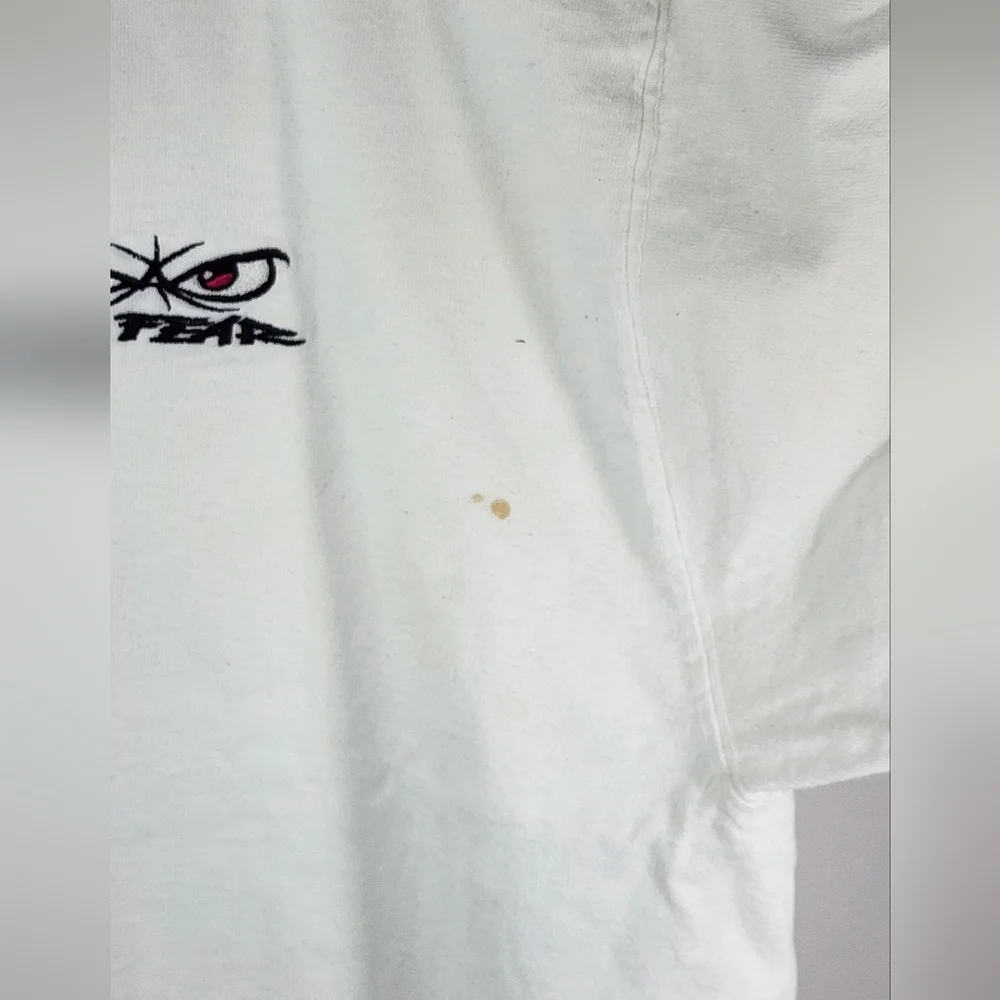 VINTAGE NO FEAR FACE YOUR FEARS LIVE YOUR DREAMS 1990s SIZE EXTRA LARGE WHITE - Picture 3 of 10